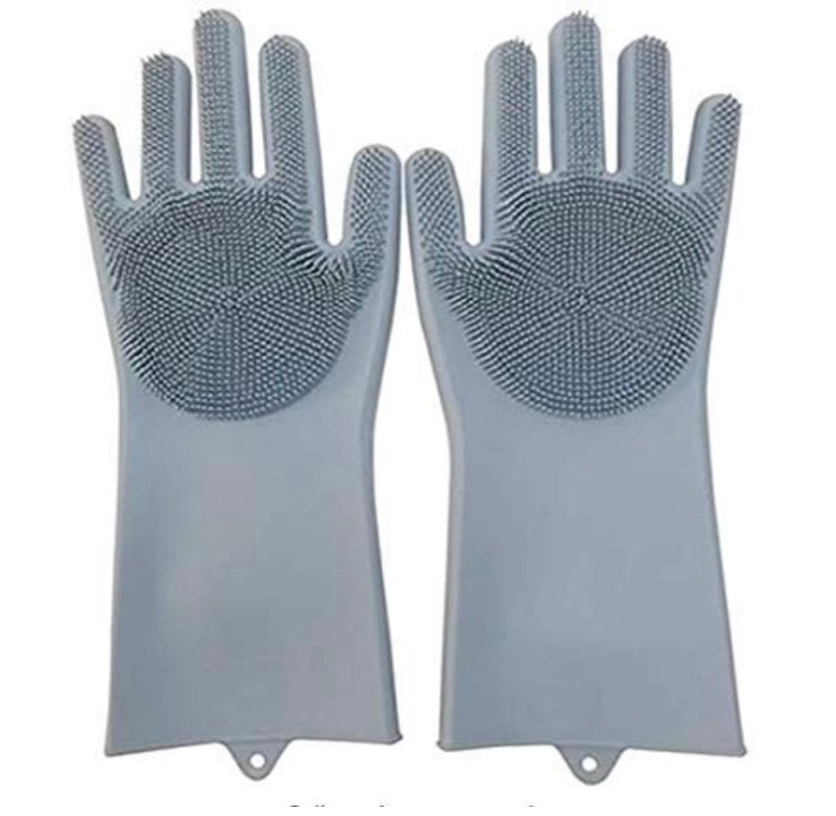 Magic Silicone Cleaning Gloves – Multipurpose for Dishwashing, Kitchen & Pet Care (1 Pair)