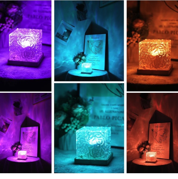 Ocean Wave Projector Lamp with Touch Sensor & Remote | 3D Water Ripple LED Night Light for Home & Bedroom Decor