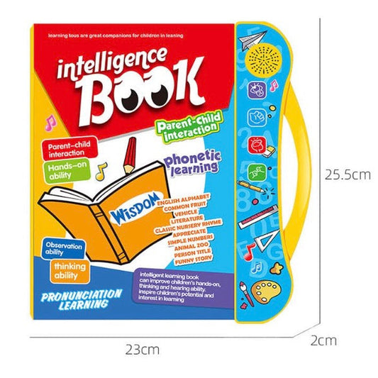 Intelligence Book | Interactive Musical Phonetic Learning Toy for Kids (ABC, 123, Animals & Colors) | Educational Audio E-Learning Book for Ages 3+