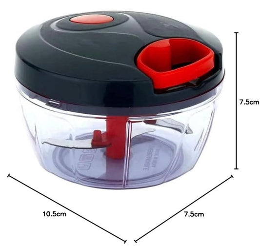 Handy Vegetable & Fruit Chopper – 450ml | Manual Dori Chopper with Stainless Steel Blades (Grey)