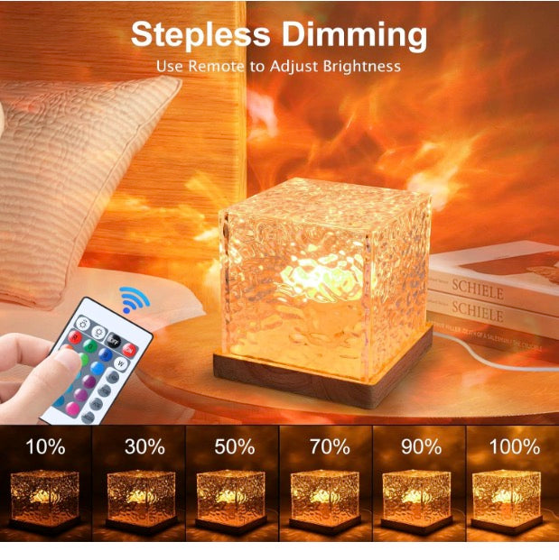 Ocean Wave Projector Lamp with Touch Sensor & Remote | 3D Water Ripple LED Night Light for Home & Bedroom Decor