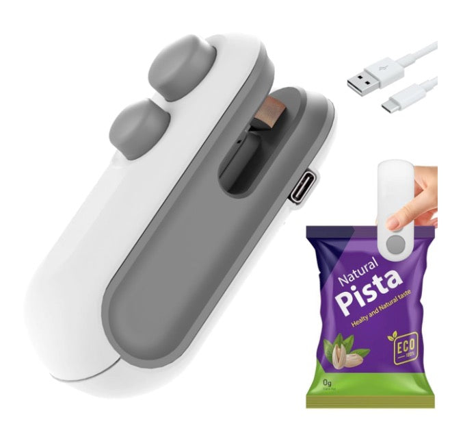 Portable Mini Sealing Machine with Cutter | 2-in-1 Rechargeable Heat Sealer for Food, Snacks & Chips | Airtight Storage & Freshness Preserver