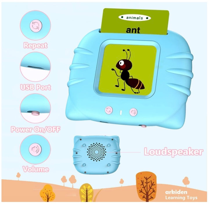 Montessori Talking Flash Cards for Kids (2–5 Years) | Rechargeable Educational Learning Toy | Sound Flashcard Device for Toddlers | Cognitive & Language Skills Builder for Boys & Girls