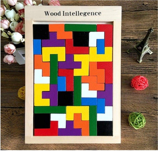 Colorful Wooden Tetris Puzzle for Little Geniuses (2–6 Years). Play Smart, Think Sharp!