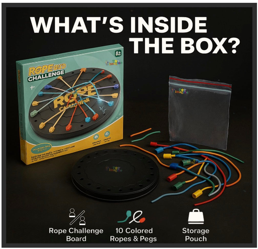 Rope Logic Puzzle Game | Brain Teaser Untangling Challenge for Kids & Adults | Multi-Level Strategy Board Game for Family & Travel | Boosts Problem-Solving & Motor Skills