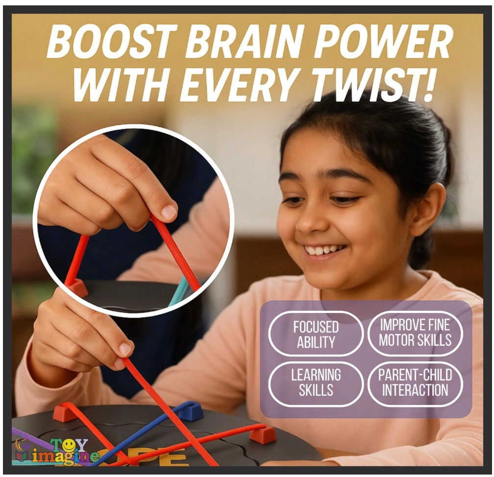 Rope Logic Puzzle Game | Brain Teaser Untangling Challenge for Kids & Adults | Multi-Level Strategy Board Game for Family & Travel | Boosts Problem-Solving & Motor Skills