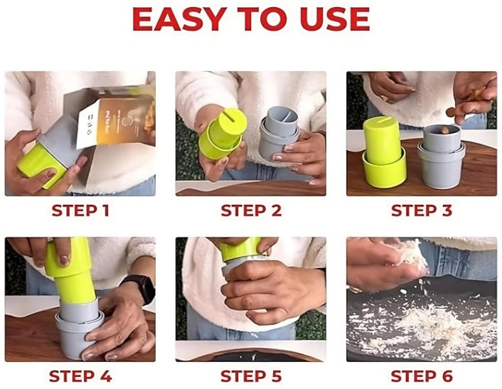 Dry Fruit & Nut Cutter Slicer with Fine Cup – Hand-Operated Chopper for Badam, Kaju, Walnut & Pista | Manual Nut Cutting Machine for Kitchen Use