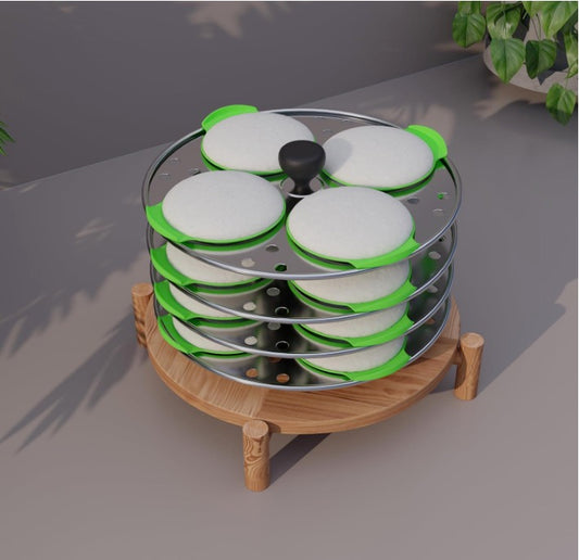 Silicone Idli Maker Cups – Set of 8 Reusable Non-Stick Idli Moulds | Steamer & Cooker Safe | Color May Vary