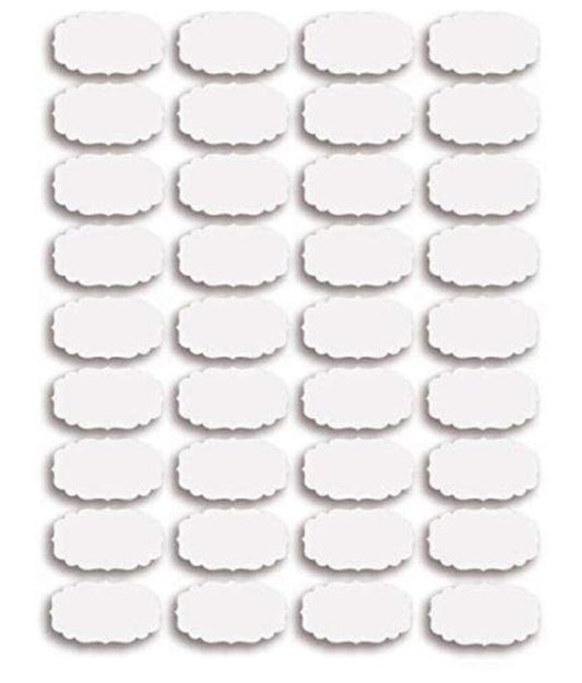 White Waterproof Jar Labels Stickers (50 Pcs) | Reusable Vinyl Labels for Mason Jars, Glass Bottles & Kitchen Containers | 7 cm × 4 cm