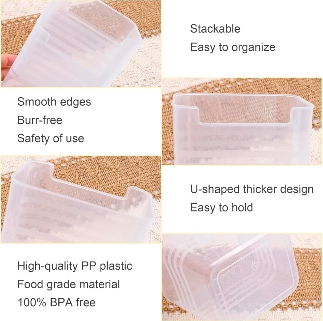 6-Piece Fridge Storage Box Set | Transparent Multipurpose Plastic Containers for Fruits & Vegetables | Space-Saving Refrigerator, Side Door & Pantry Organizer